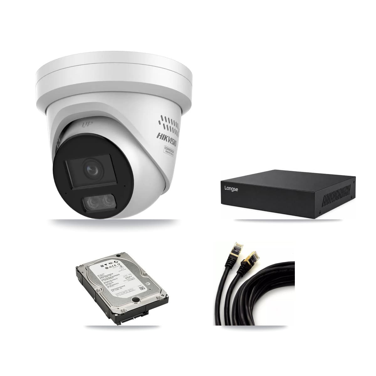 Longse 8-Channel 4MP CCTV Kit — 4 Turret Cameras + 5TB Recording