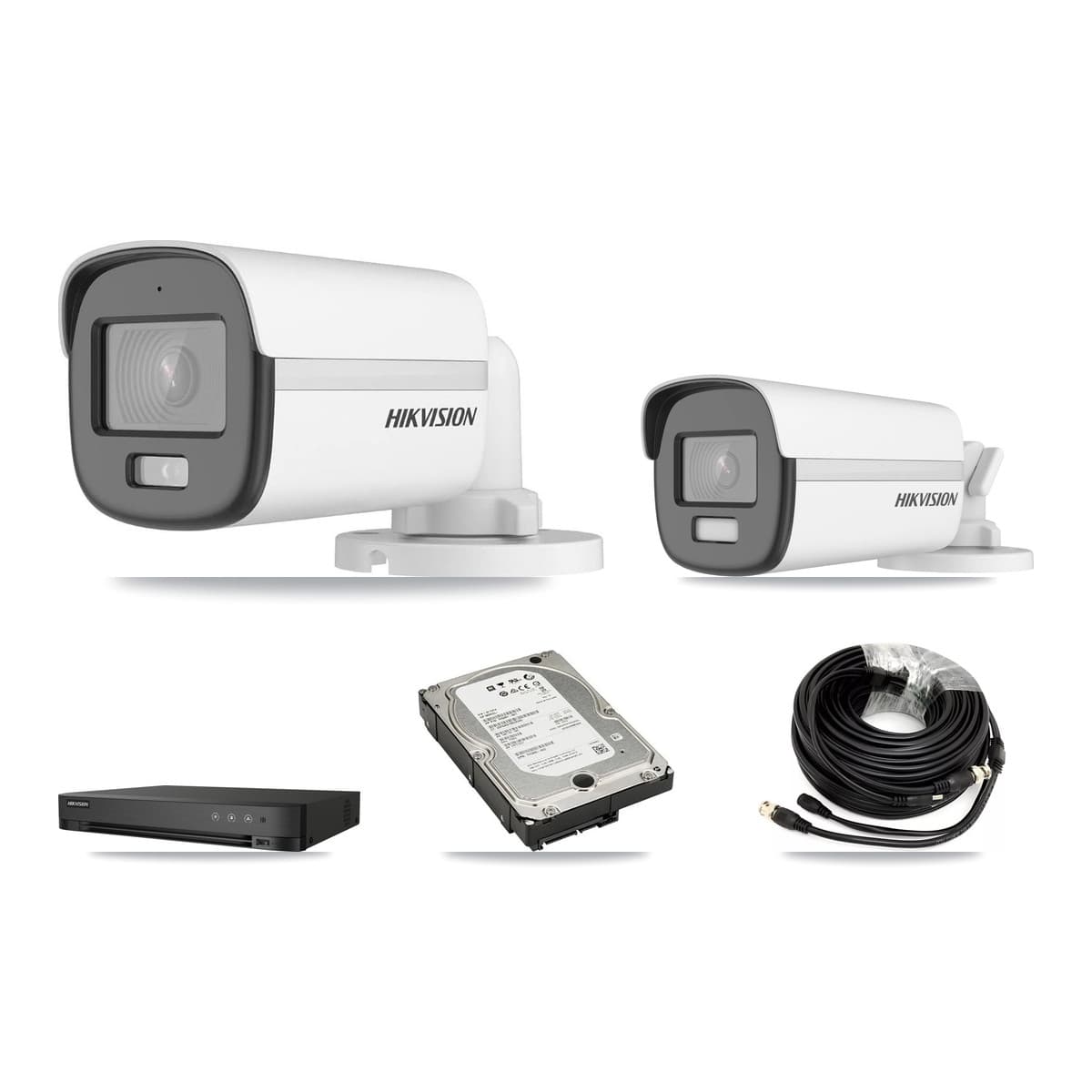 Hikvision 4-Channel 5MP – 4K CCTV Kit — 2 5MP + 1 4K Bullet Cameras + 5TB Recording (IDS-7204HUHI Recorder)