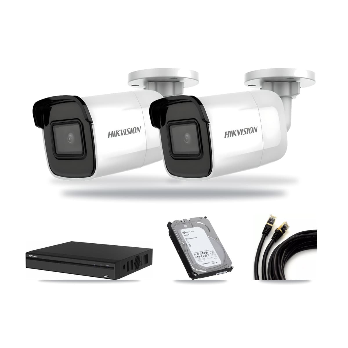 Prolux 4-channel CCTV kit: 3 cameras (2× 4K Bullet + 1× 5MP Dome), 6TB hard drive