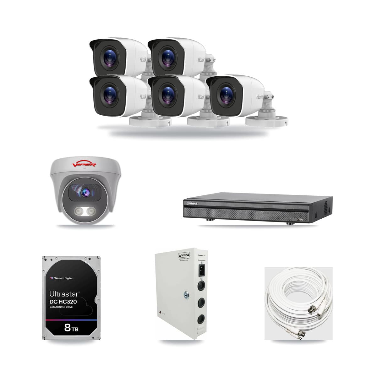8-Channel 4MP – 5MP CCTV Kit — 5 4MP Bullet + 1 5MP Cameras + 8TB Recording - Image 1