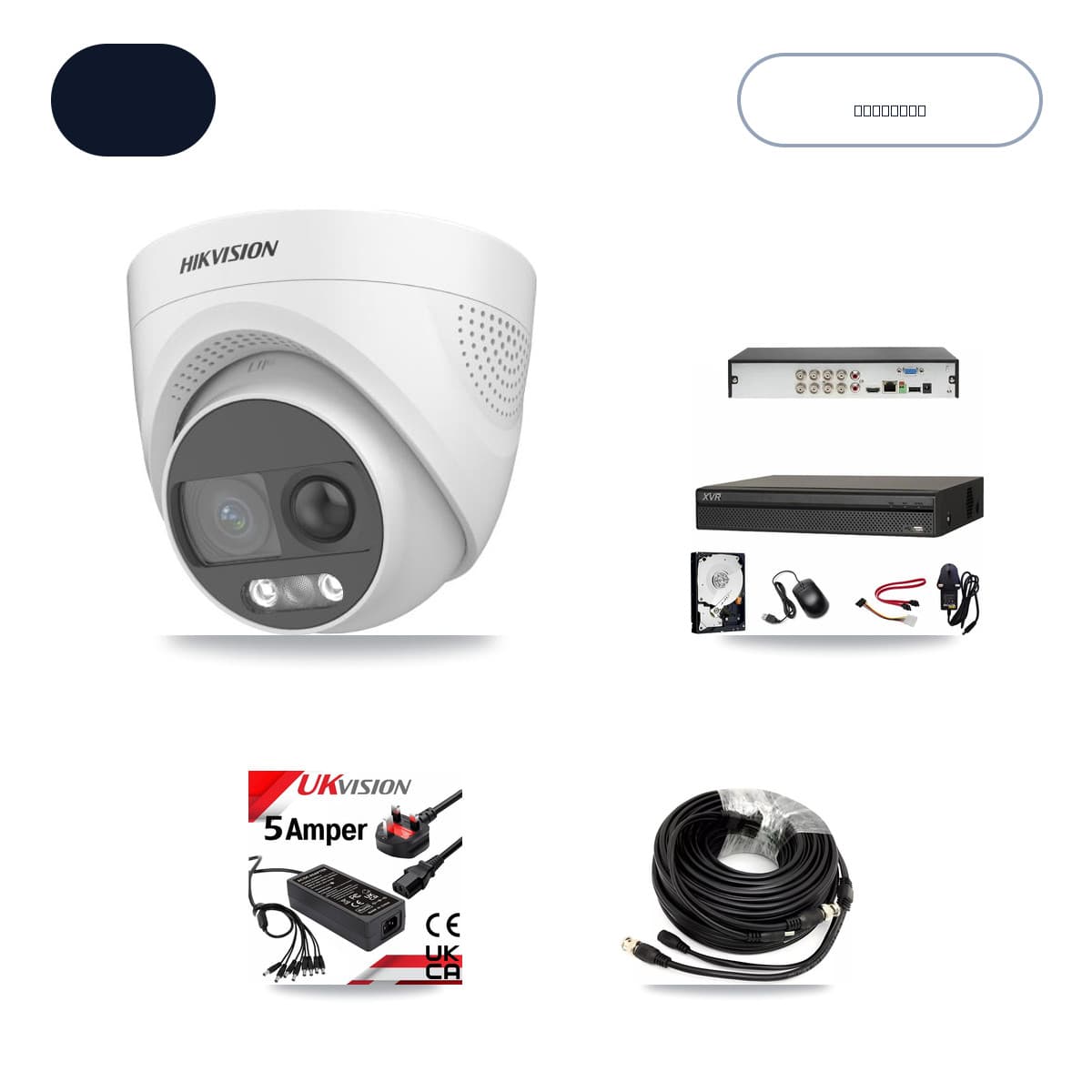 Hikvision & Dahua 8-Channel 5MP CCTV Kit — 8 DS-2CE72KF3T Turret Cameras + 10TB Recording
