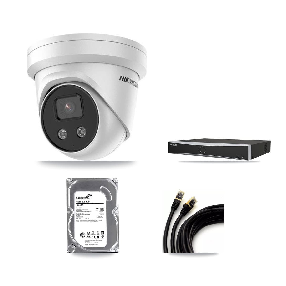 Hikvision 4-Channel 5MP CCTV Kit — 1 DS-2CD3356G2 Turret Camera + 1TB Recording - Image 1