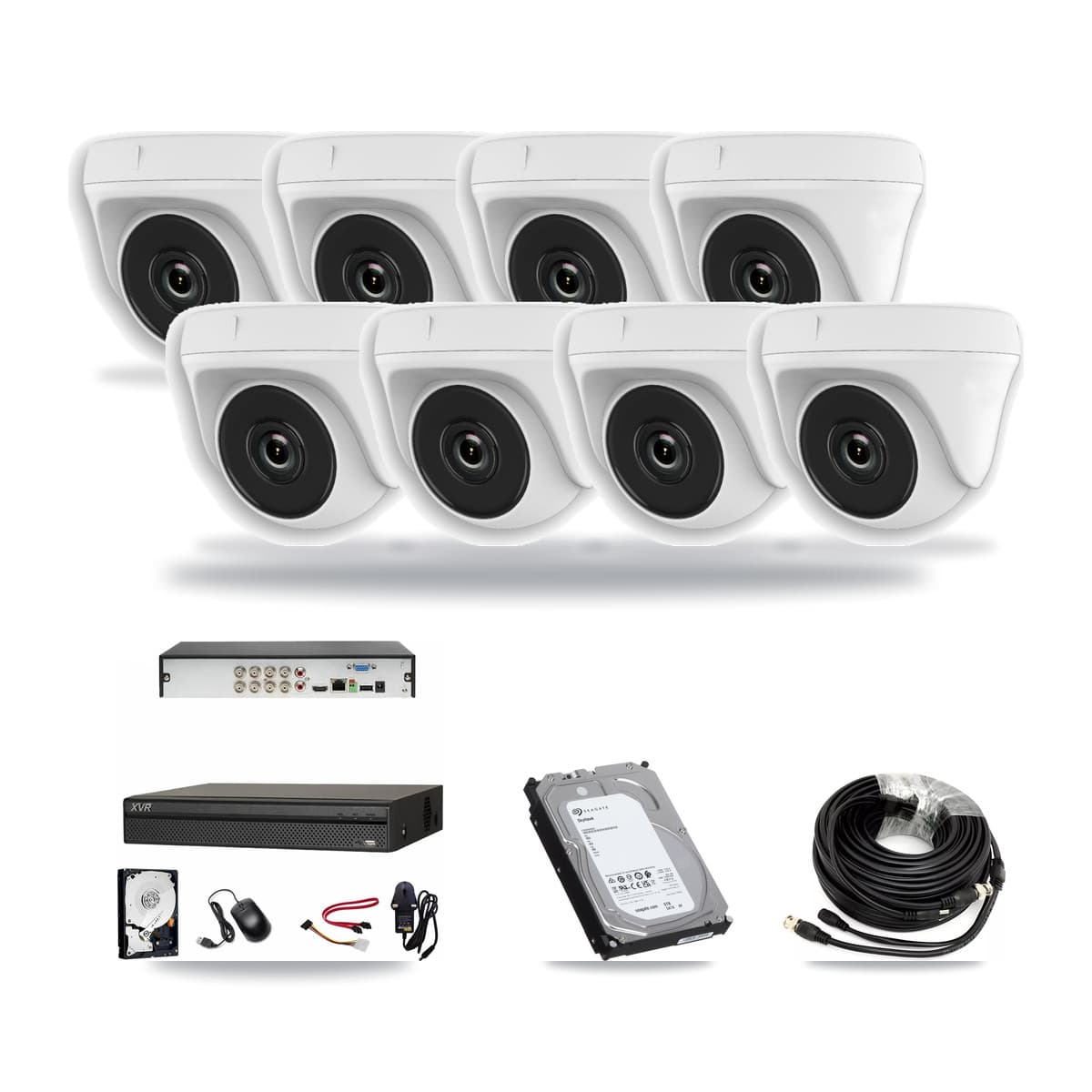 Dahua 8-Channel 2MP CCTV Kit — 8 White Dome Cameras + 6TB Recording (XVR-3108AD Recorder) - Image 1