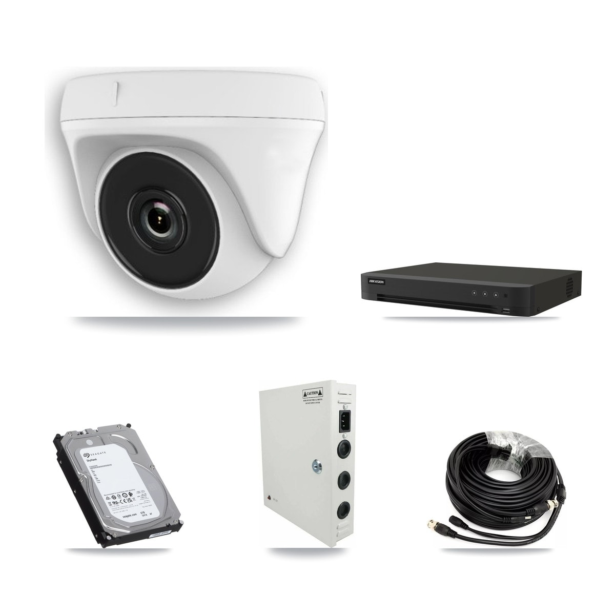 Hikvision IDS-7216HQHI-M1/XT 16-Channel DVR CCTV Kit — 10× HDT-2MP-N20W-2.8MM White 2MP Cameras + 6TB HDD - Image 1