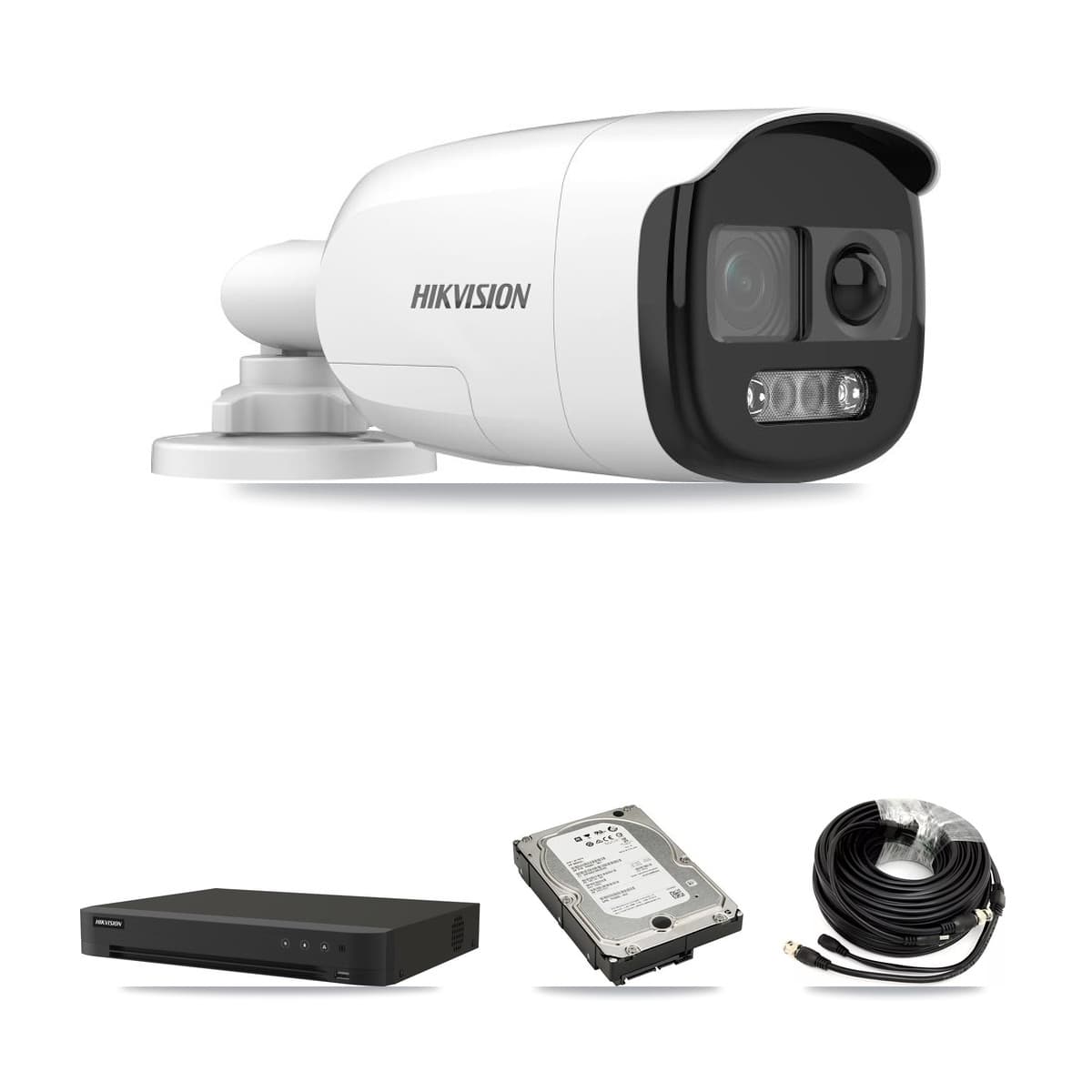 Hikvision 16-Channel 5MP CCTV Kit — 6 DS-2CE12KF3T Bullet Cameras + 8TB Recording (IDS-7216HQHI Recorder)