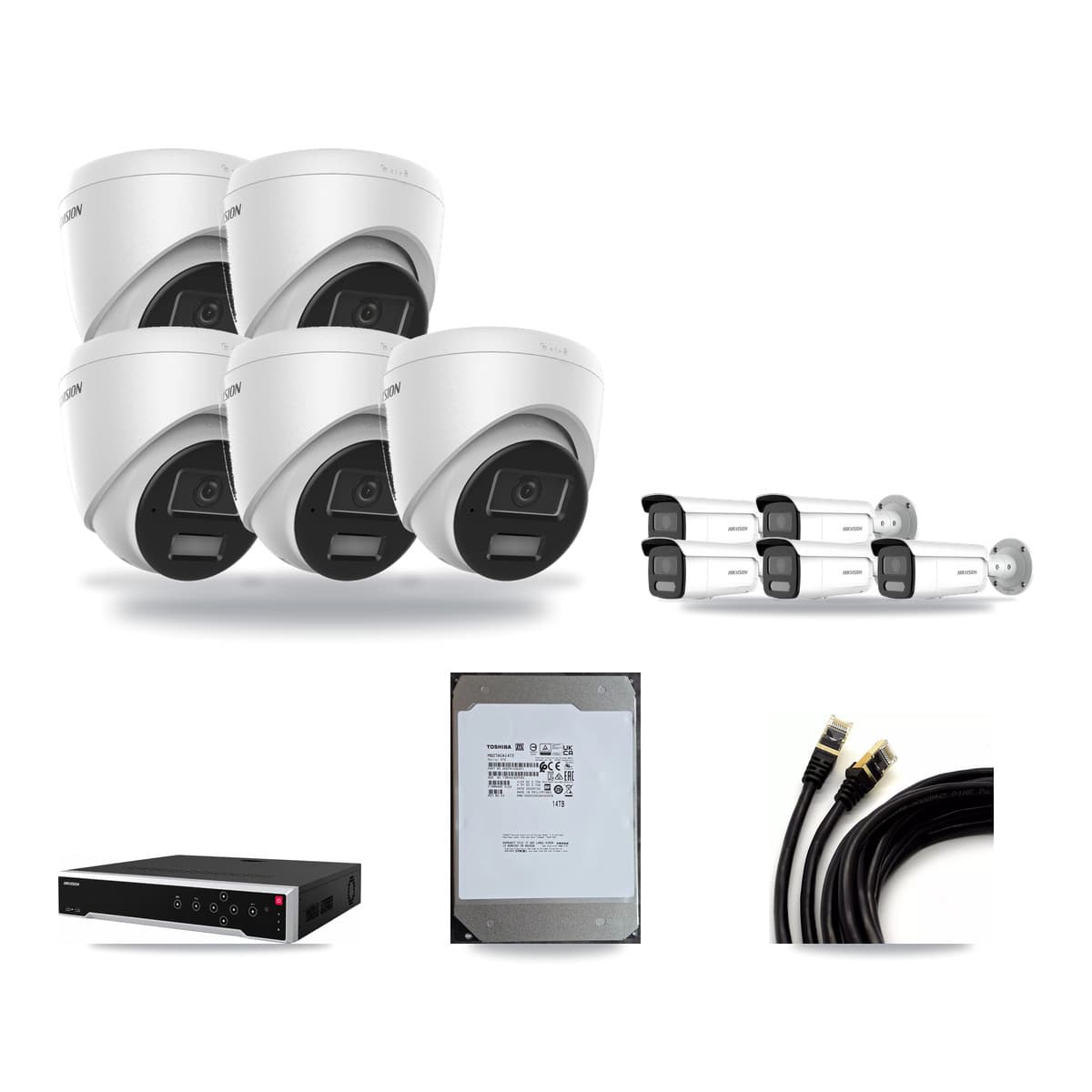 Hikvision 32-Channel 4MP CCTV Kit — 5 Turret + 5 Bullet Cameras + 14TB Recording - Image 1