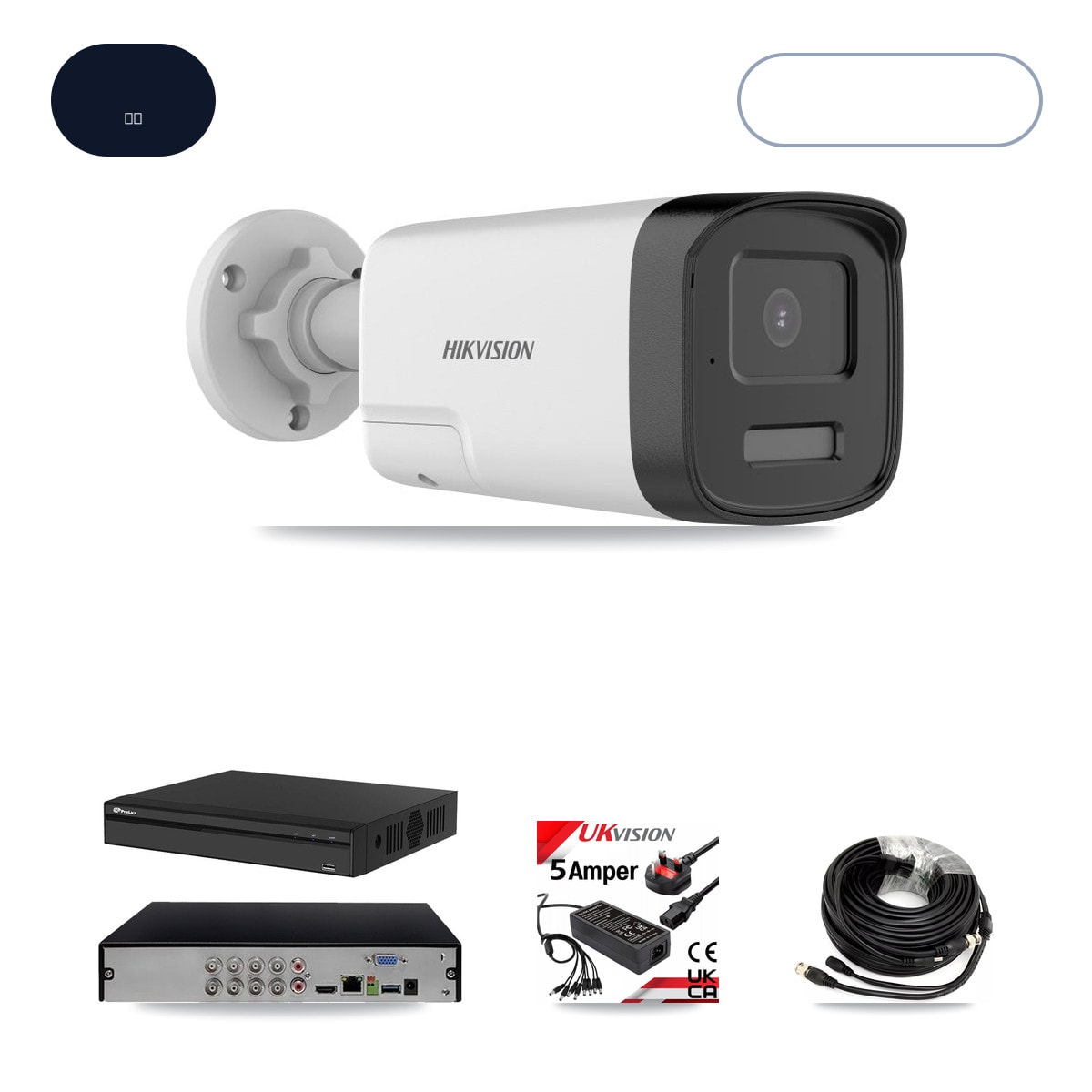 Prolux PXD-5108HS-4K/X1 8-Channel DVR CCTV Kit — 8× Hikvision DS-2CE17K0T-LXTS 5MP Cameras + 14TB HDD
