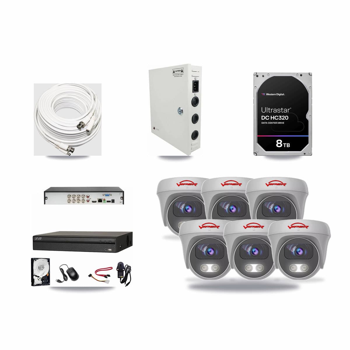 Dahua 8-channel CCTV kit: 6 cameras (6× 5MP Camera), 8TB hard drive
