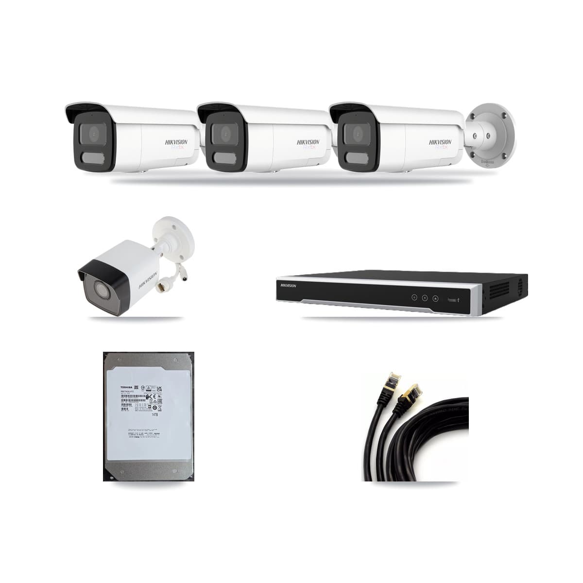 Hikvision 8-Channel 5MP – 4K CCTV Kit — 1 5MP + 3 4K Bullet Cameras + 14TB Recording - Image 1