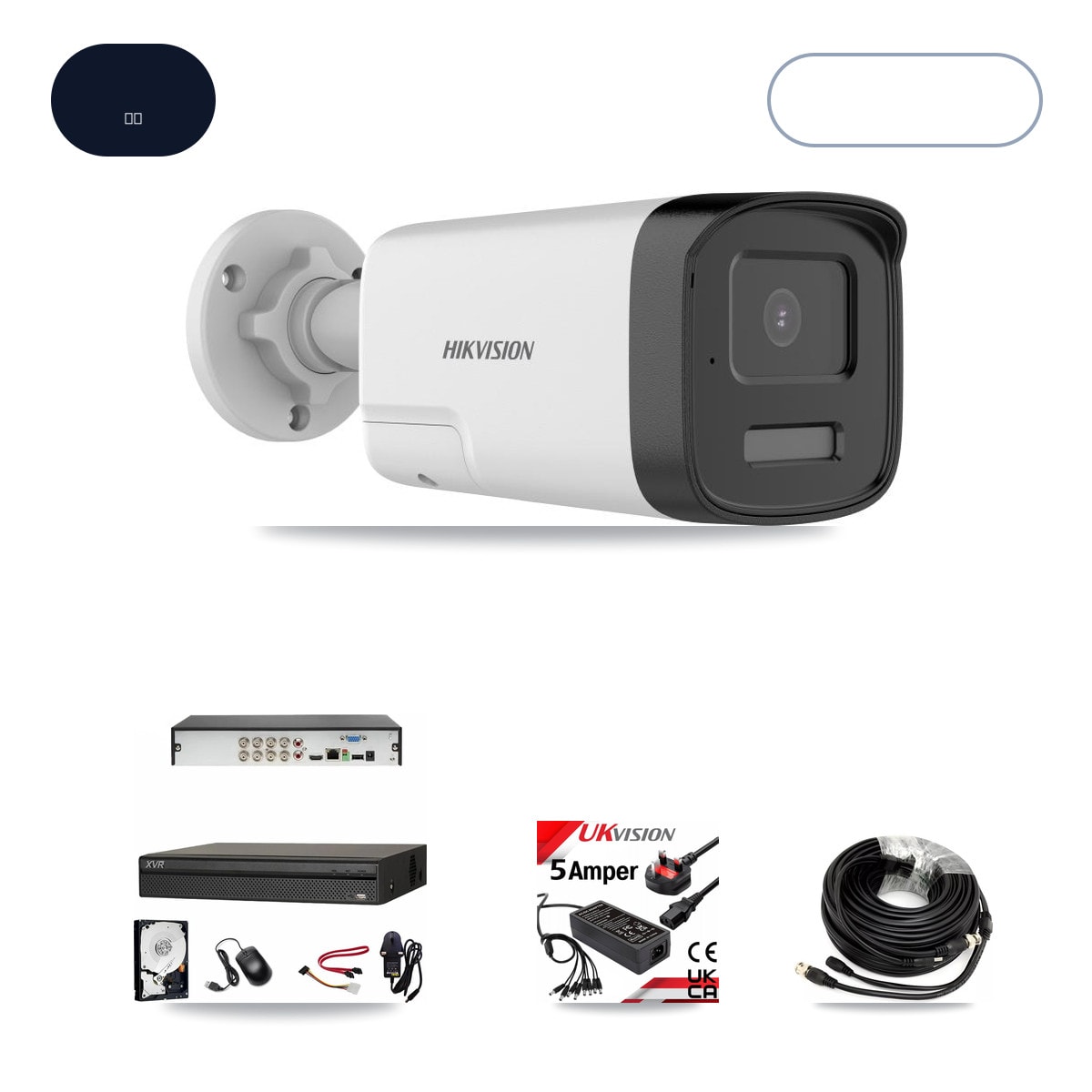 Dahua XVR-3108AD-4K 8-Channel DVR CCTV Kit — 6× Hikvision DS-2CE17K0T-LXTS 5MP Cameras + 8TB HDD