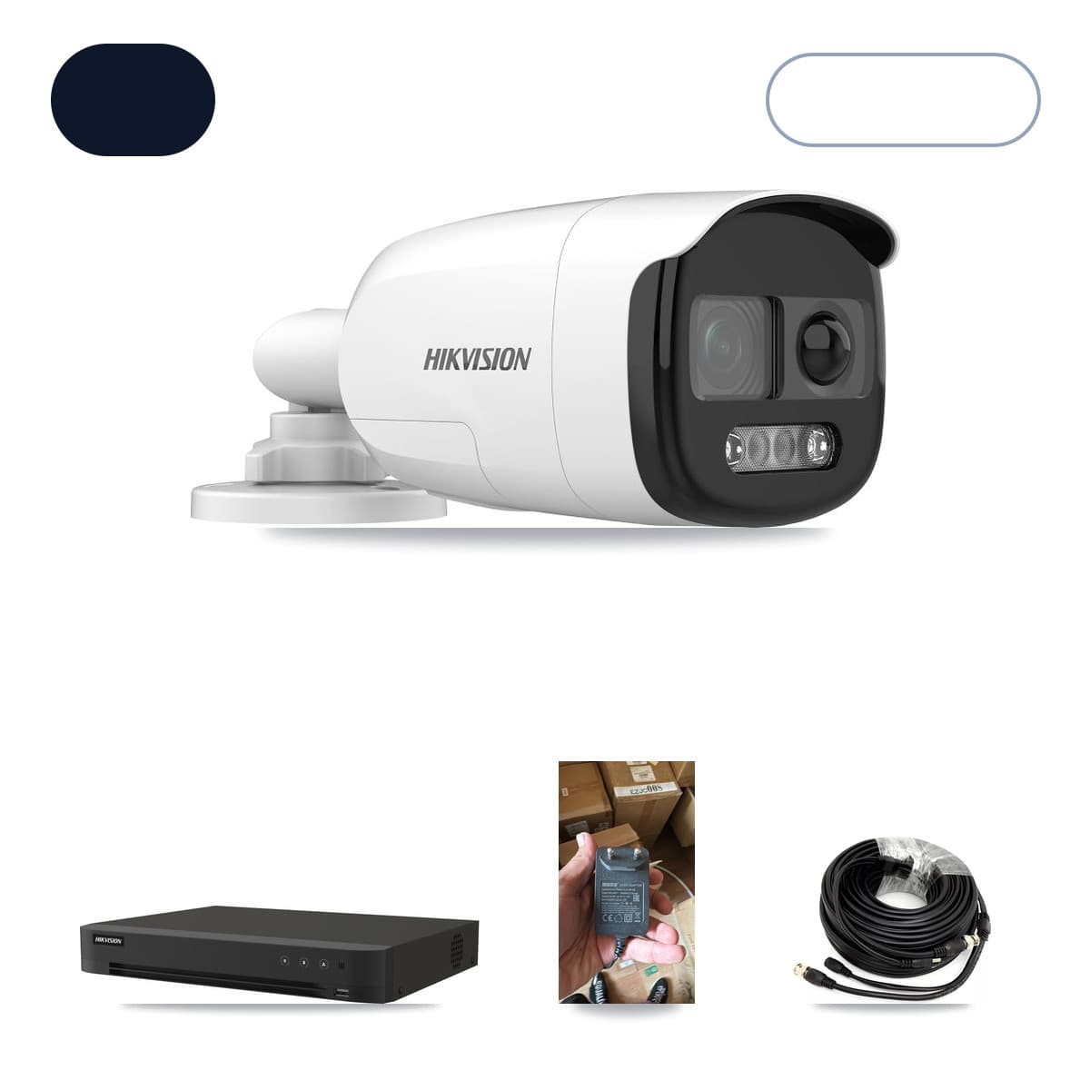 Hikvision IDS-7208HUHI-M1/XT 8-Channel DVR CCTV Kit — 1× DS-2CE12KF3T-PIRXO 5MP Camera + 1TB HDD