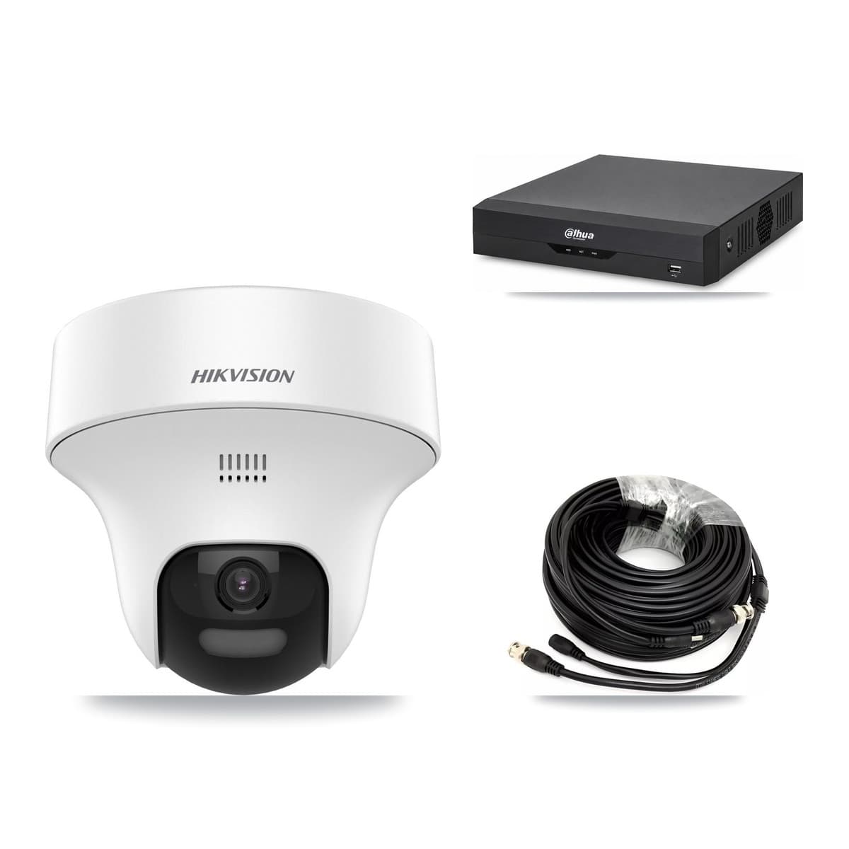 Hikvision & Dahua 4-Channel 5MP CCTV Kit — 2 DS-2CE70K0T Turret Cameras + 3TB Recording