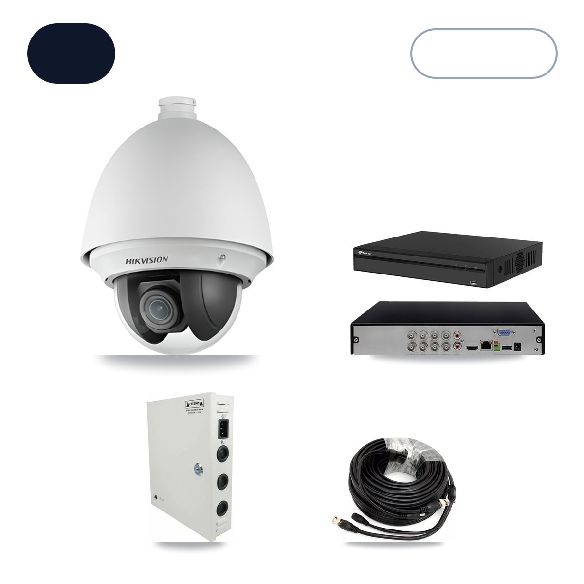 Prolux PXD-5108HS-4K/X1 8-Channel DVR CCTV Kit — 8× Hikvision DS-2AE4225T-A 2MP Cameras + 6TB HDD