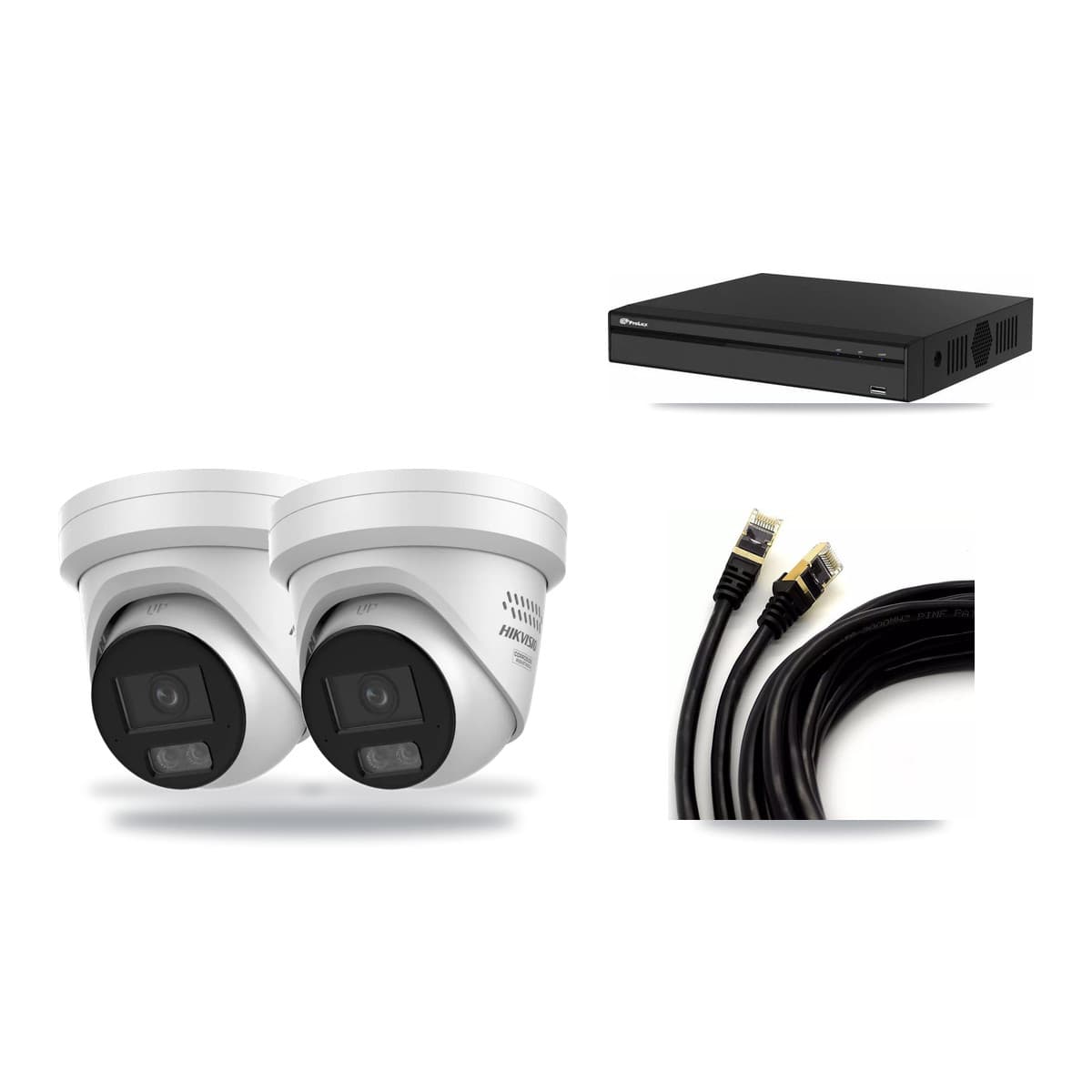 Prolux 4-Channel 4MP CCTV Kit — 2 DS-2CD2347G3 Turret Cameras + 3TB Recording - Image 1