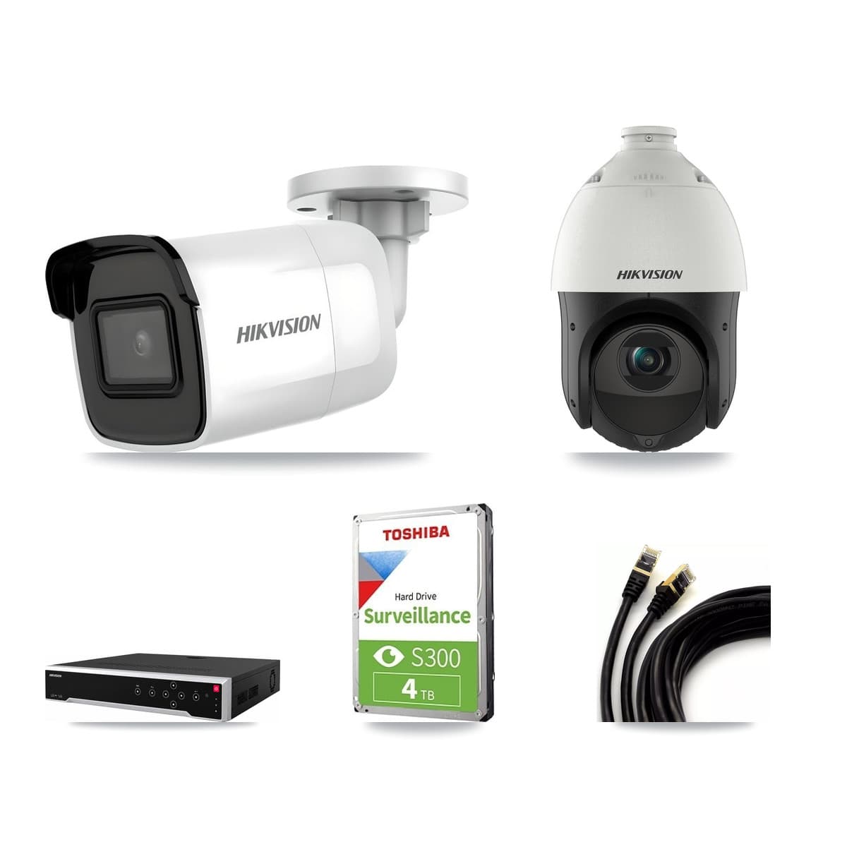 Hikvision 32-Channel 4MP – 4K CCTV Kit — 1 4K Bullet + 1 4MP PTZ Cameras + 4TB Recording - Image 1