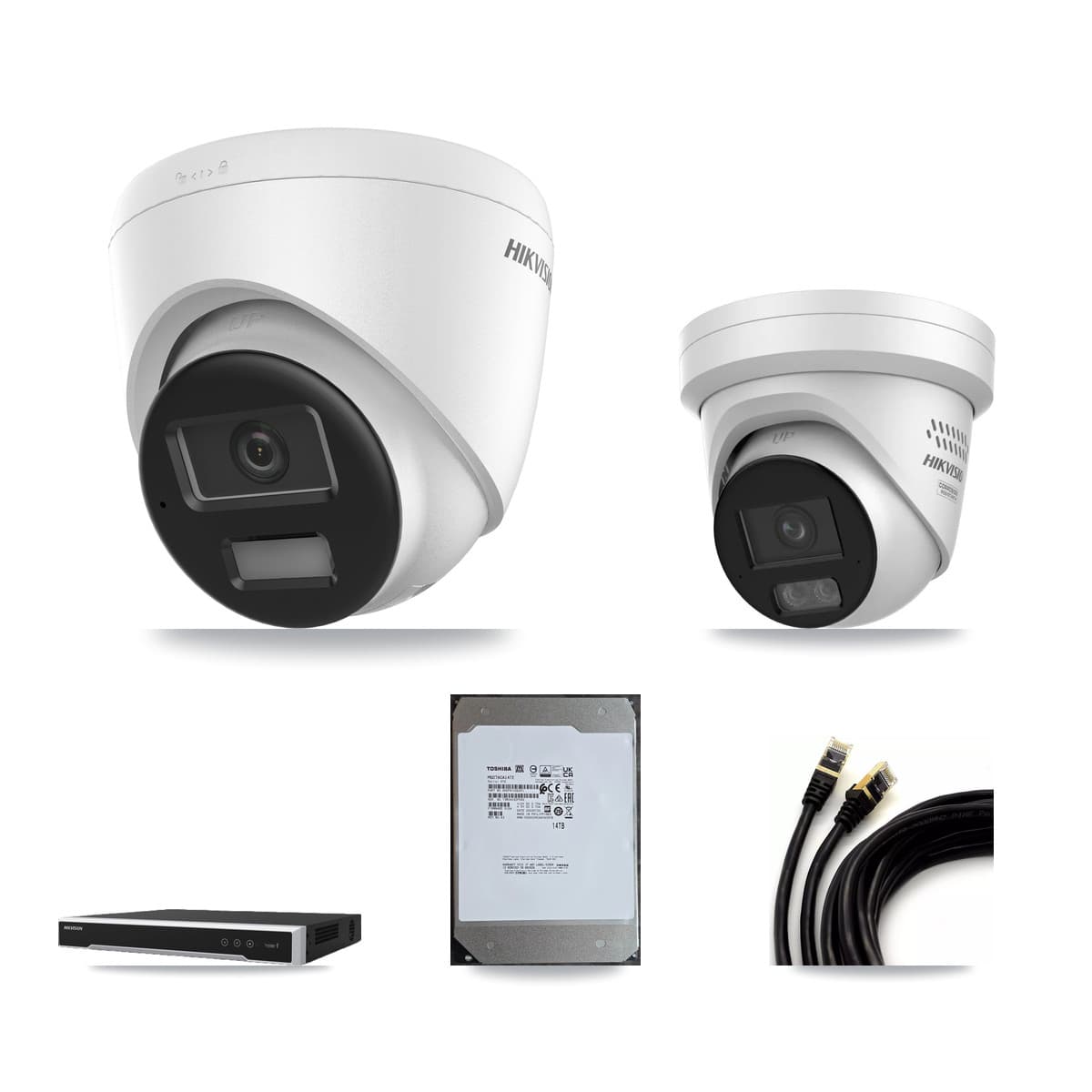 Hikvision 8-Channel 4MP – 4K CCTV Kit — 4 4K + 1 4MP Turret Cameras + 14TB Recording - Image 1