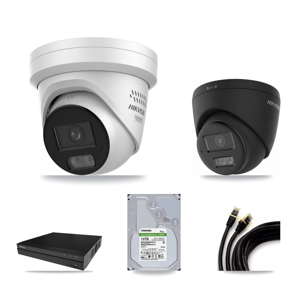 Prolux 8-Channel 4MP – 4K CCTV Kit — 2 4K + 4 4MP Turret Cameras + 10TB Recording