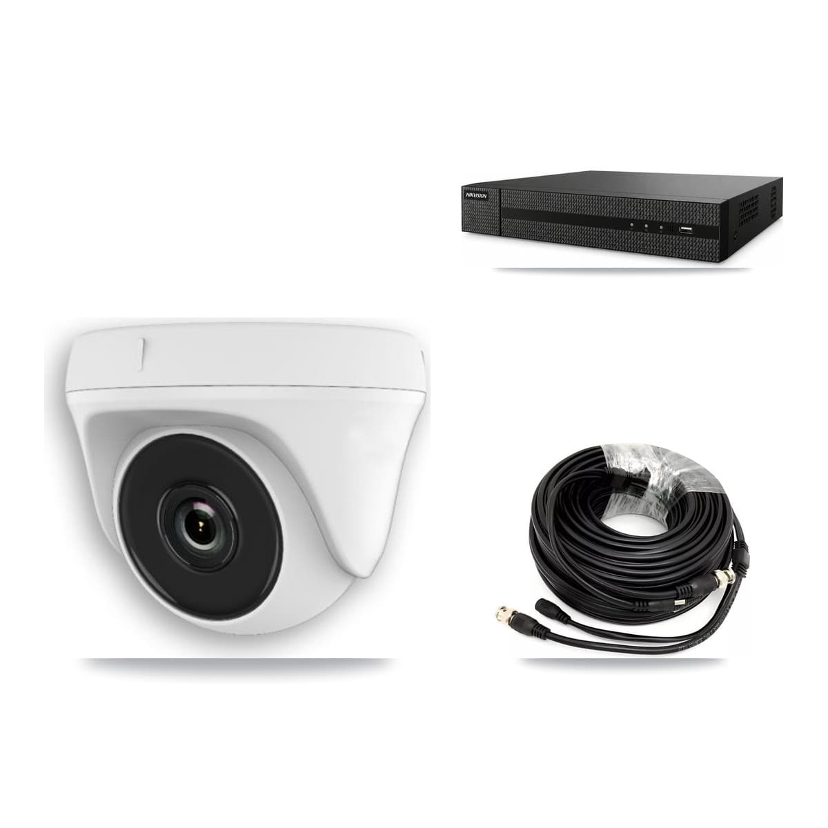 8-Channel 2MP CCTV Kit — 4 White Dome Cameras + 3TB Recording (DVR-8CH Recorder)