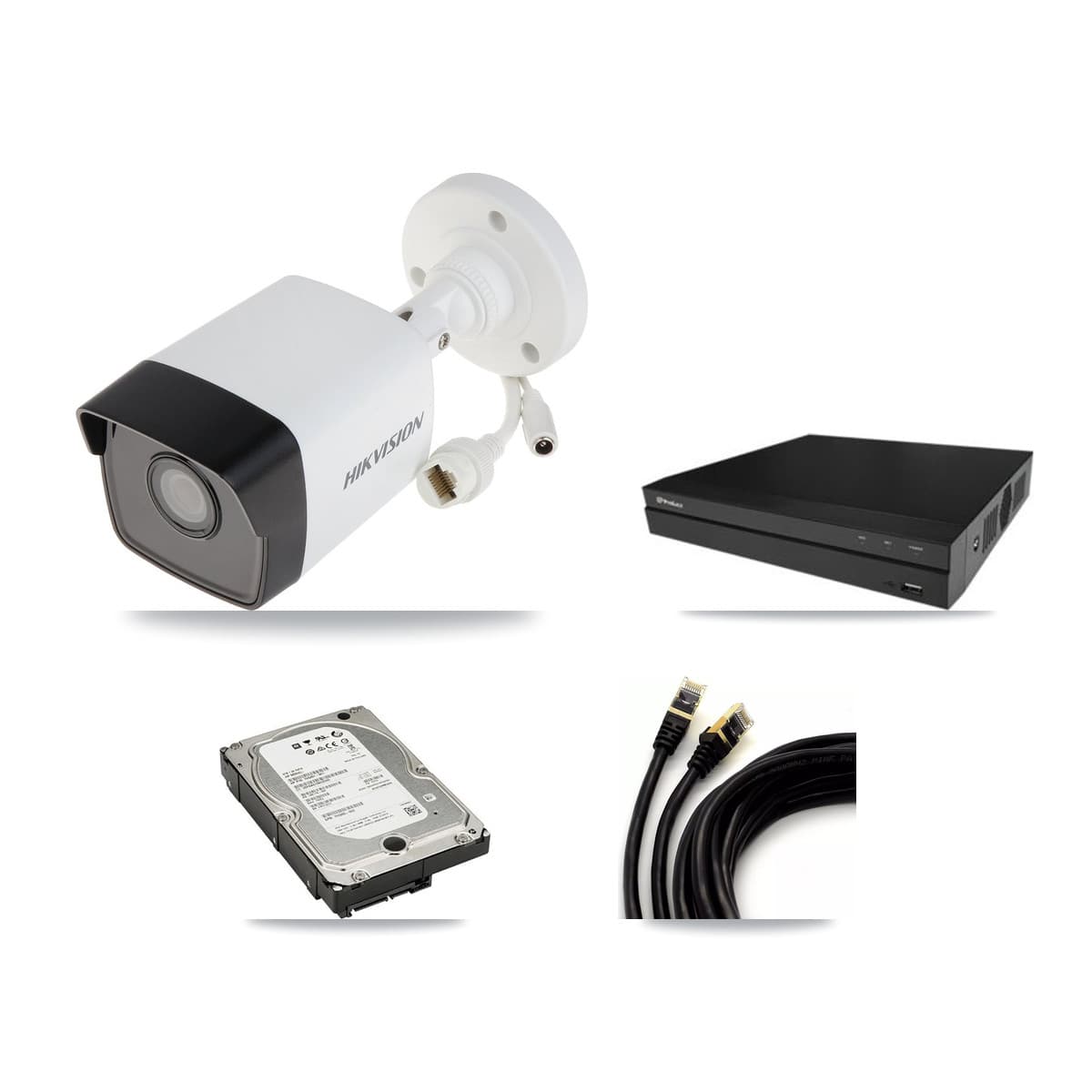 Hikvision & Prolux 16-Channel 5MP CCTV Kit — 4 DS-2CD1053G0 Bullet Cameras + 5TB Recording