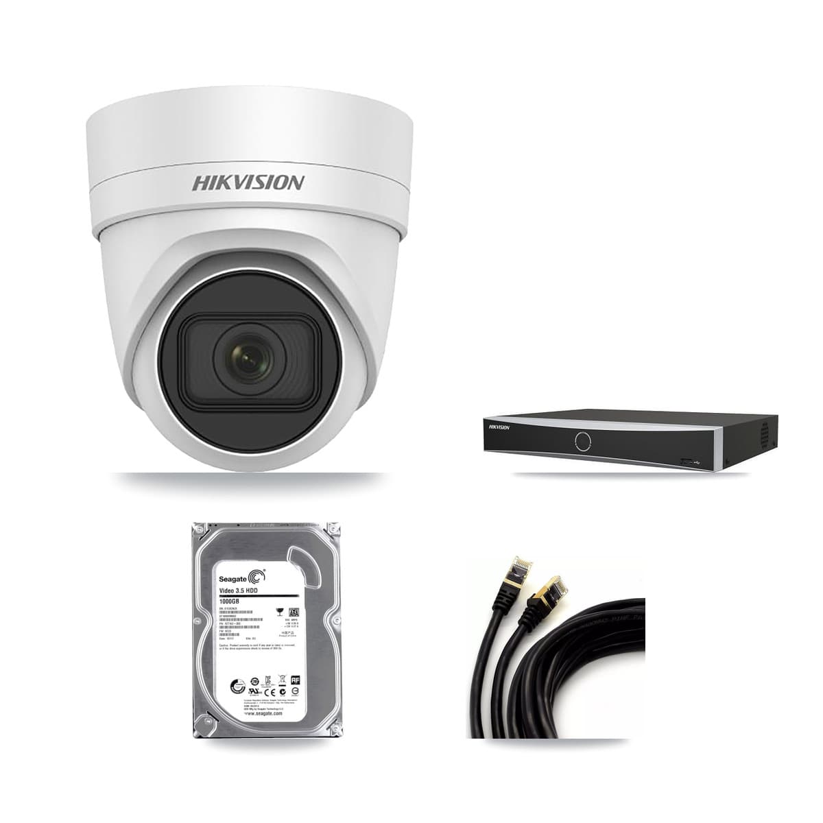 Hikvision 4-Channel 4MP CCTV Kit — 1 DS-2CD2H45FWD Turret Camera + 1TB Recording - Image 1