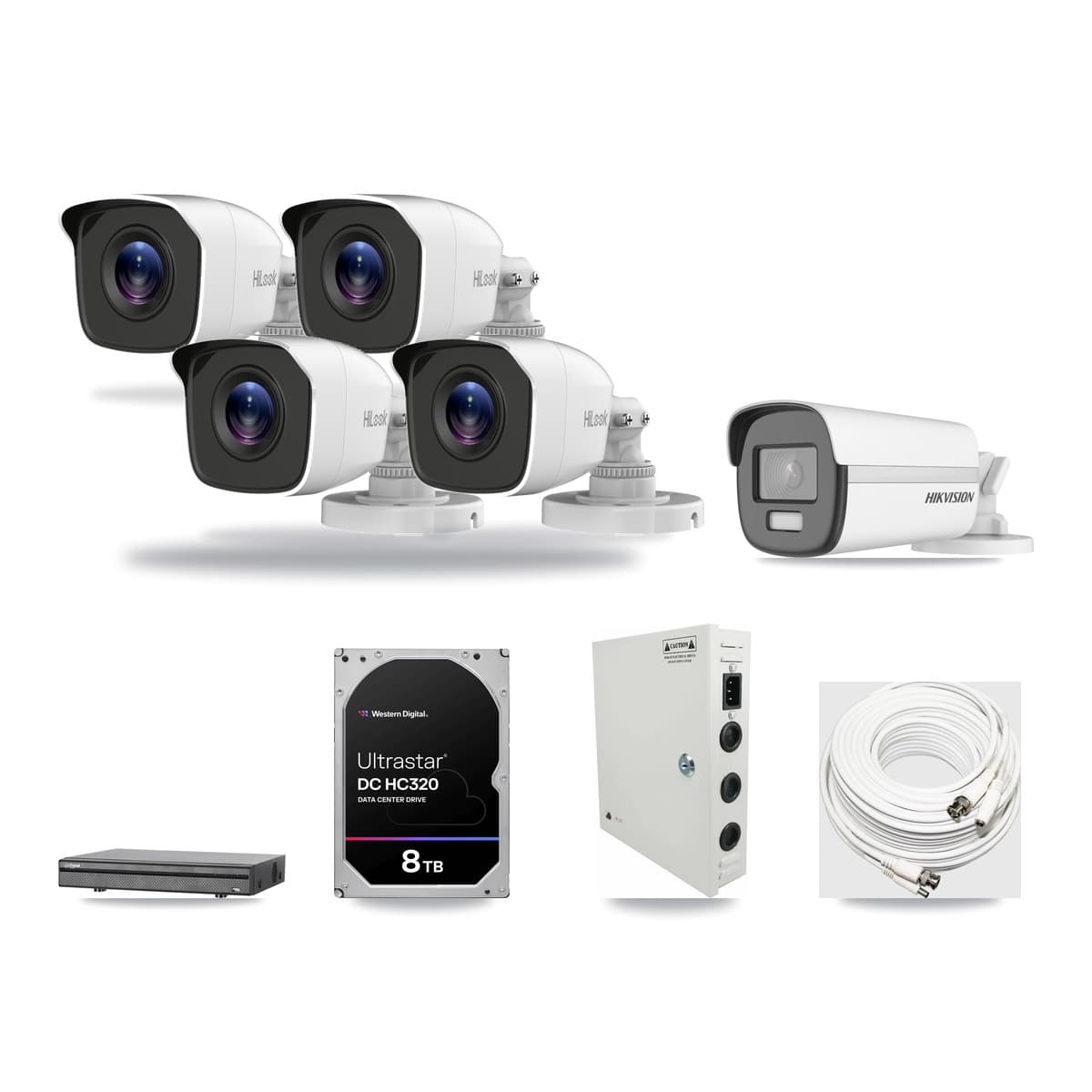 8-Channel 4MP – 4K CCTV Kit — 1 4K + 4 4MP Bullet Cameras + 8TB Recording - Image 1