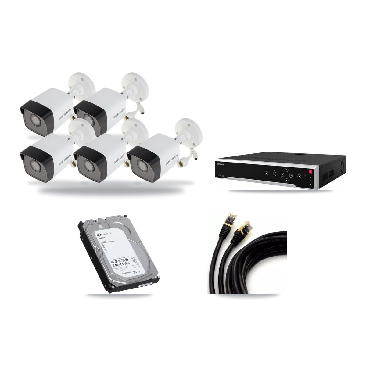 Hikvision 32-Channel 5MP CCTV Kit — 5 DS-2CD1053G0 Bullet Cameras + 6TB Recording - Image 1