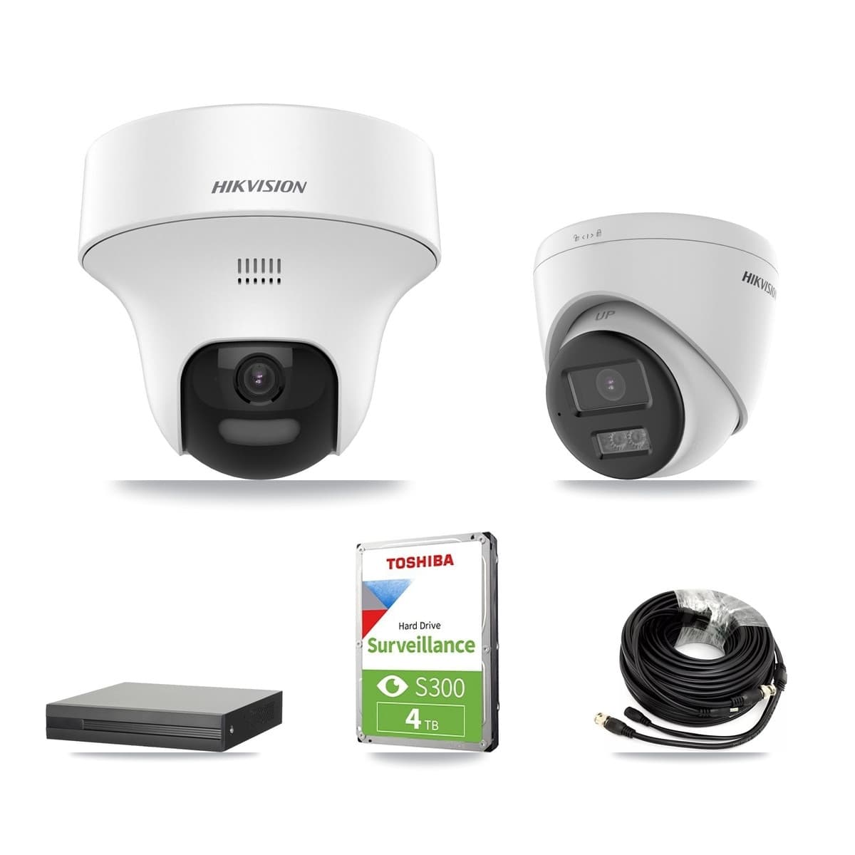 Hikvision 16-Channel 5MP CCTV Kit — 2 DS-2CE70K0T + 1 DS-2CE78K0T Turret Cameras + 4TB Recording