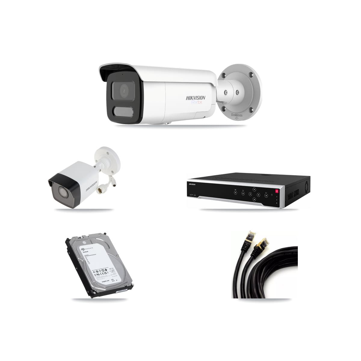 Hikvision 32-Channel 5MP – 4K CCTV Kit — 2 5MP + 6 White 4K Bullet Cameras + 3× 6TB Recording