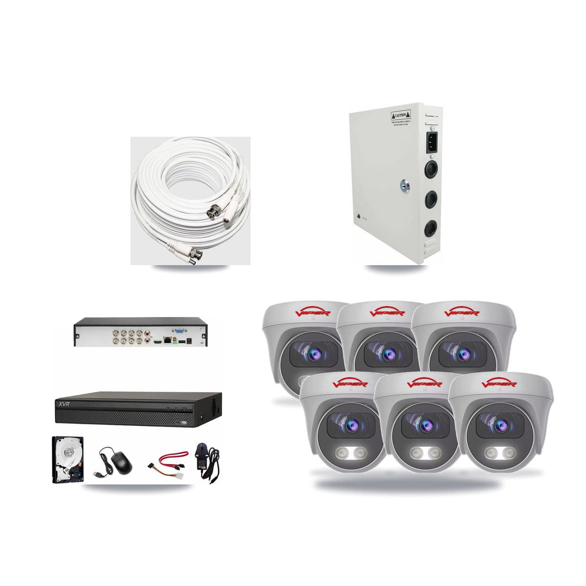Dahua 8-channel CCTV kit: 6 cameras (6× 5MP Camera), 2TB hard drive