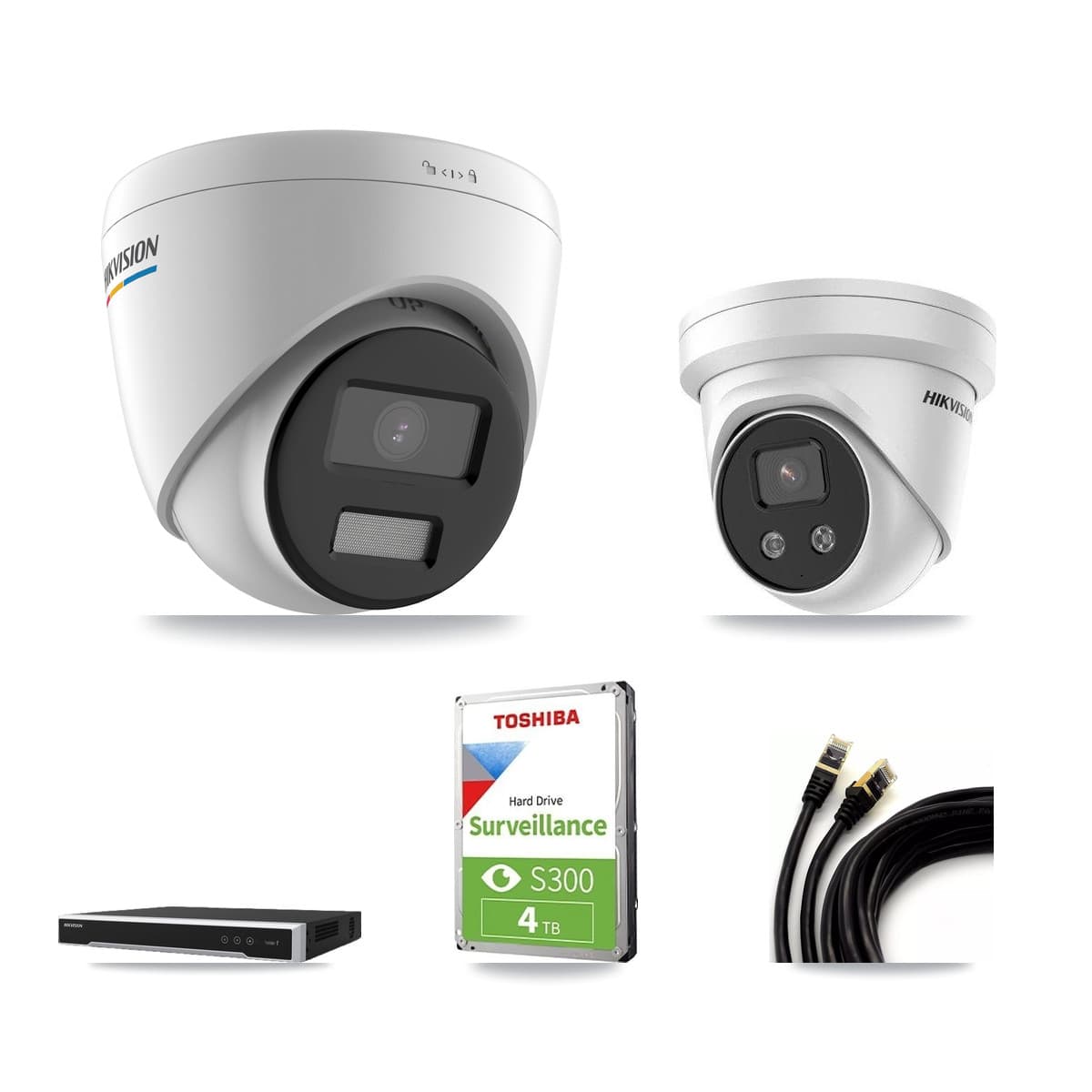 Hikvision 16-Channel 2MP – 5MP CCTV Kit — 4 2MP + 1 5MP Turret Cameras + 4TB Recording (DS-7616NI-M2 Recorder)