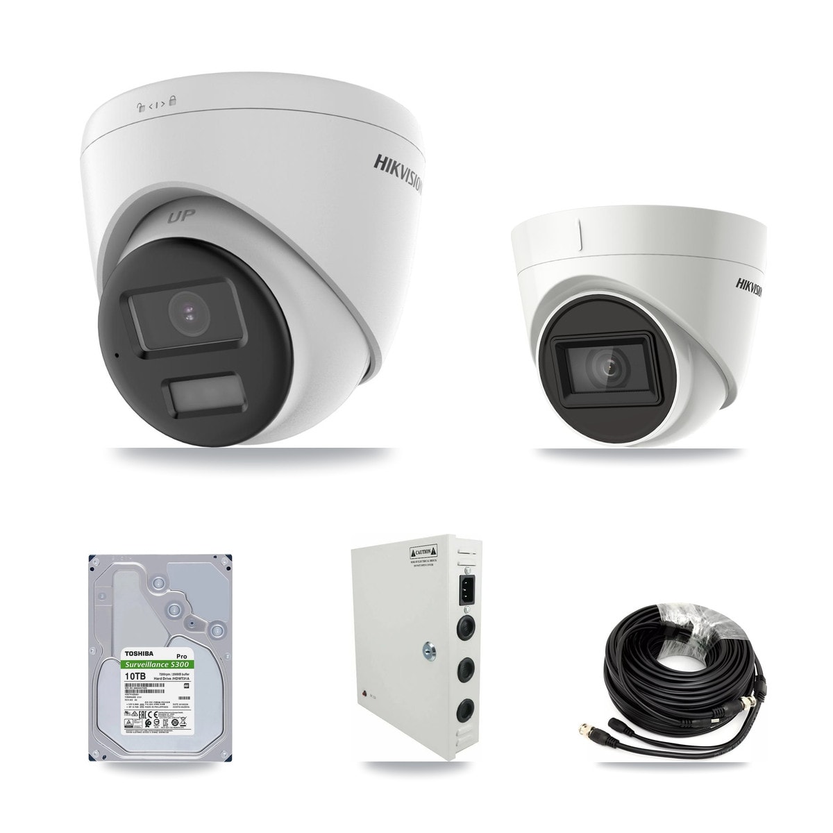 Hikvision 32-Channel 4K CCTV Kit — 31 DS-2CE78U0T + 1 DS-2CE78U1T Turret Cameras + 2× 10TB Recording