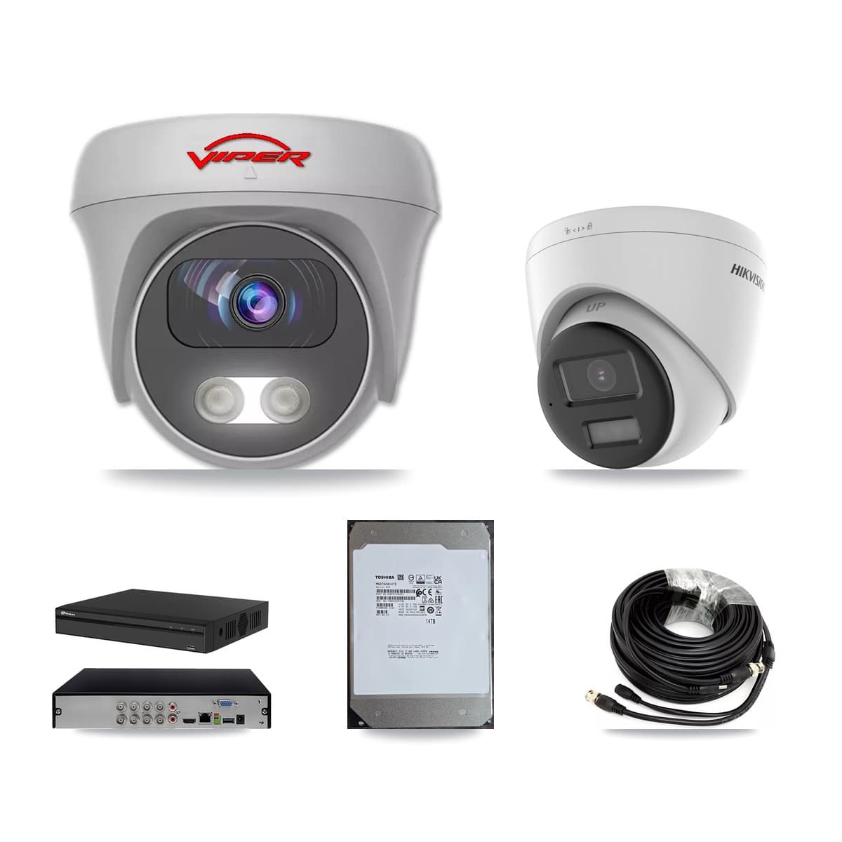 8-Channel 5MP – 4K CCTV Kit — 2 4K Turret + 6 5MP Cameras + 14TB Recording - Image 1