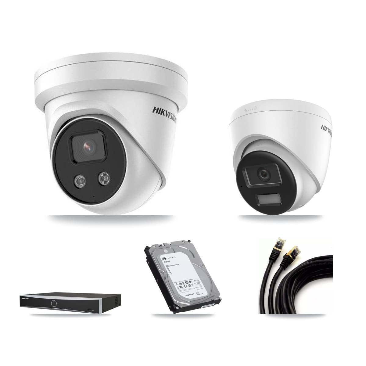 Hikvision 4-Channel 5MP – 4K CCTV Kit — 1 4K + 3 5MP Turret Cameras + 6TB Recording