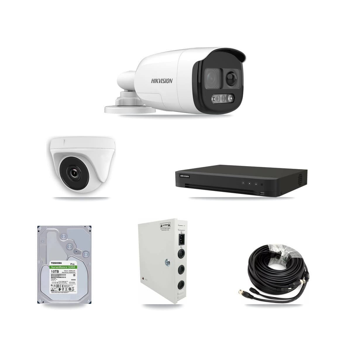 Hikvision 16-Channel 2MP – 5MP CCTV Kit — 6 5MP Bullet + 3 White 2MP Dome Cameras + 10TB Recording (IDS-7216HQHI Recorder) - Image 1