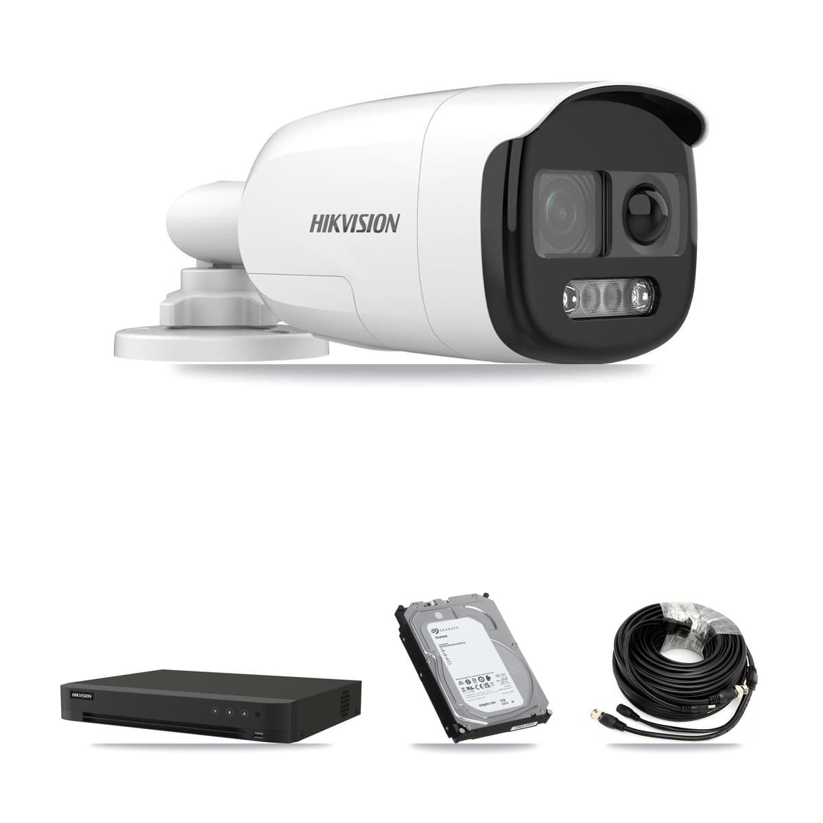 Hikvision 16-Channel 5MP CCTV Kit — 2 DS-2CE12KF3T Bullet Cameras + 6TB Recording