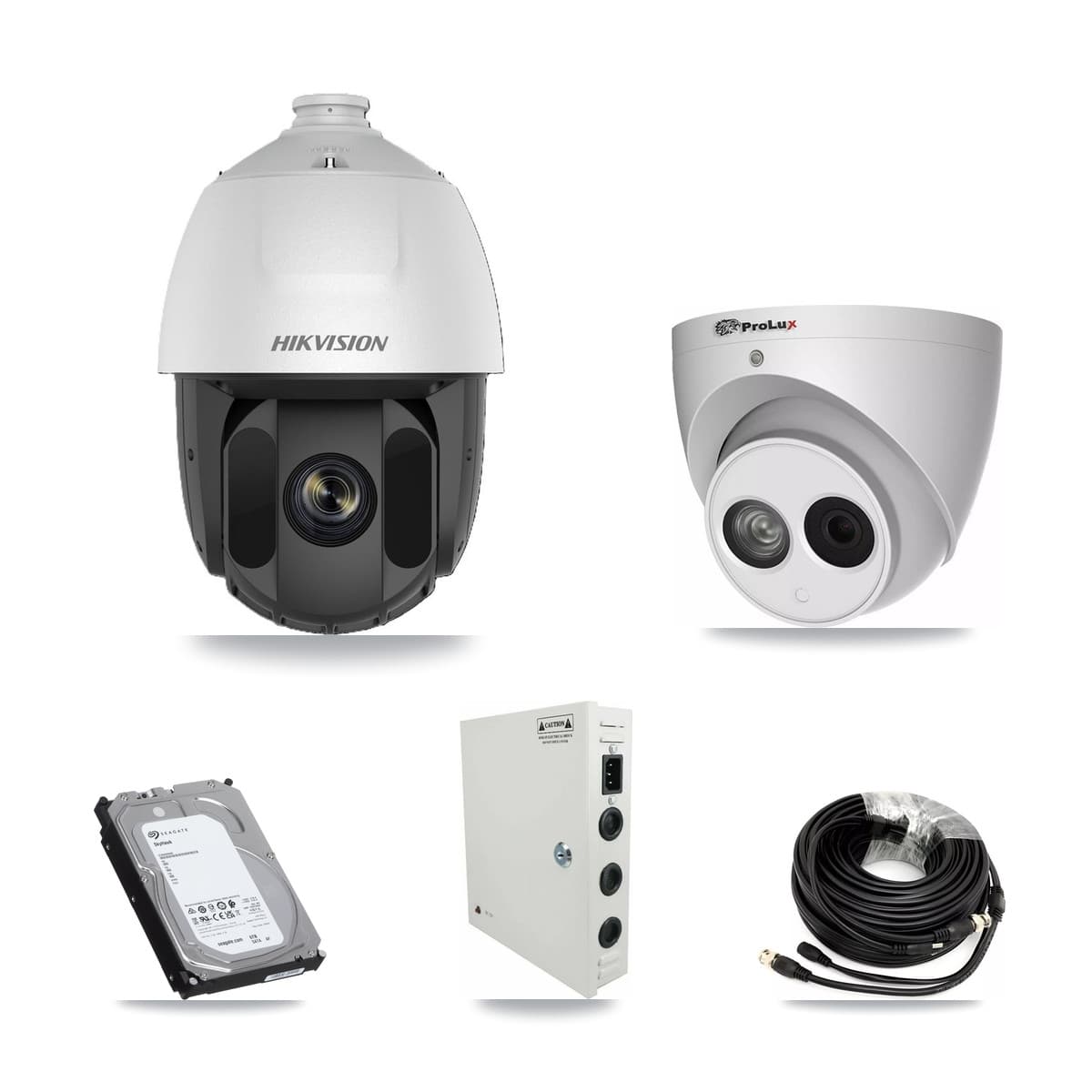 Hikvision & Prolux 32-Channel 2MP – 4MP CCTV Kit — 14 2MP PTZ + 7 4MP Turret Cameras + 3× 6TB Recording - Image 1