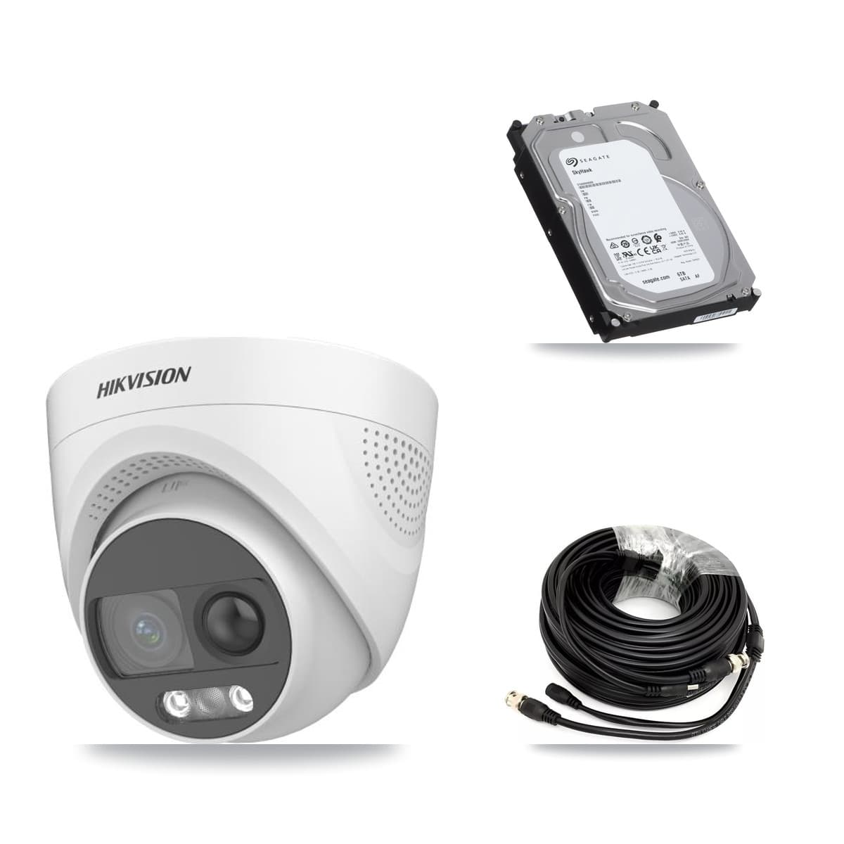 Hikvision 32-Channel 5MP CCTV Kit — 6 DS-2CE72KF3T Turret Cameras + 6TB Recording (IDS-7332HUHI Recorder)
