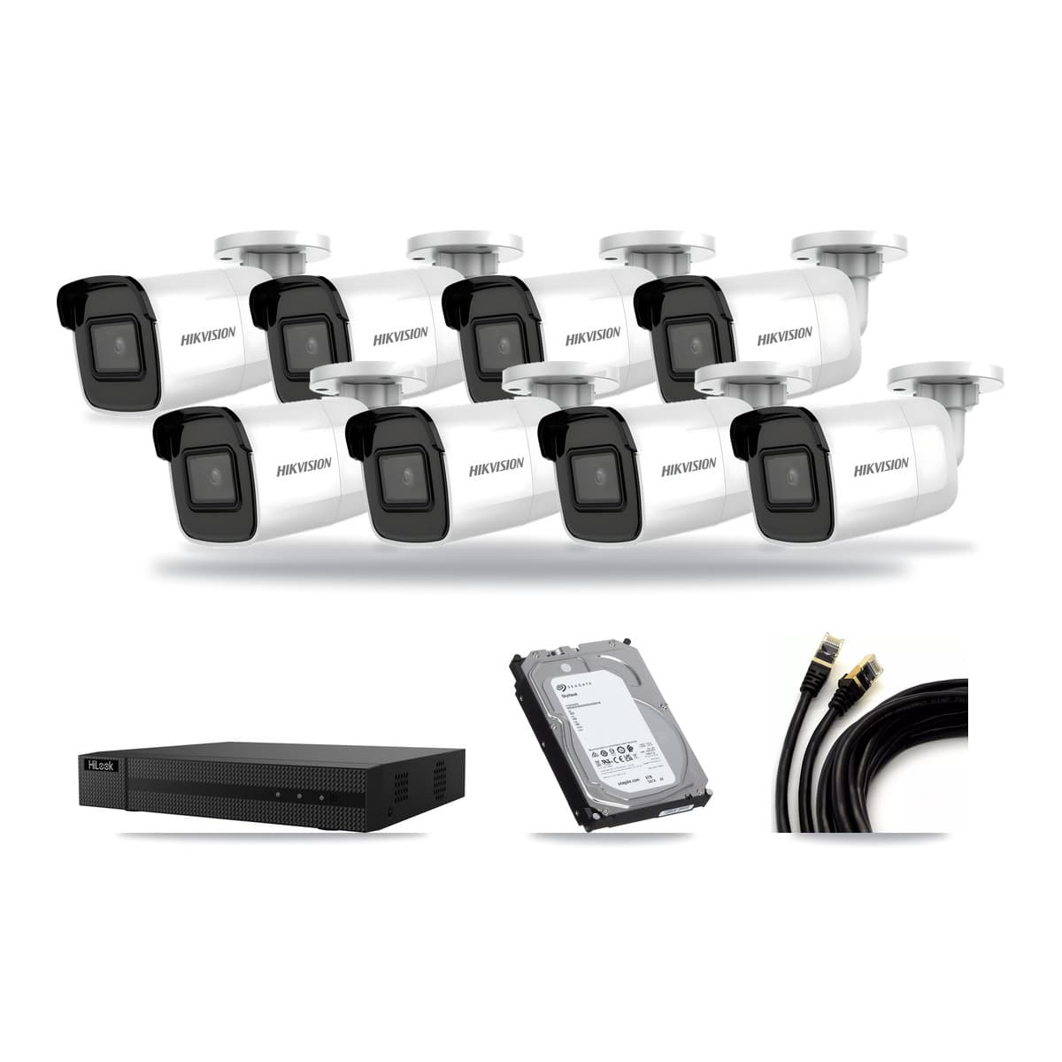 Hikvision & HiLook 8-Channel 4K CCTV Kit — 8 Bullet Cameras + 6TB Recording - Image 1