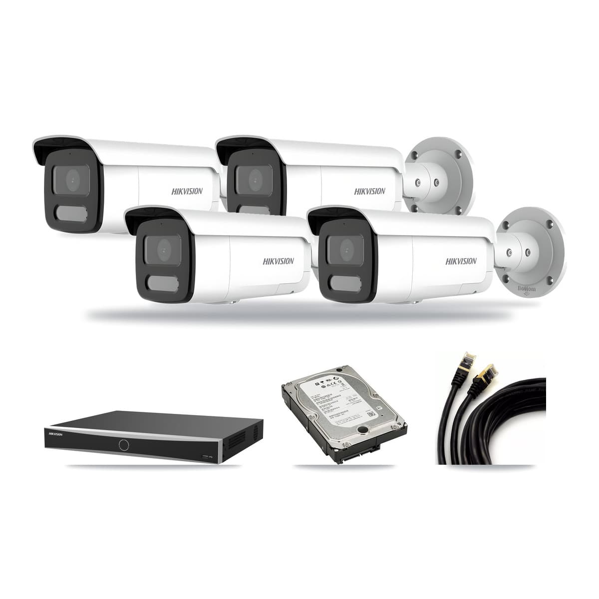 Hikvision 16-Channel 4MP CCTV Kit — 4 Bullet Cameras + 5TB Recording (DS-7616NXI Recorder) - Image 1
