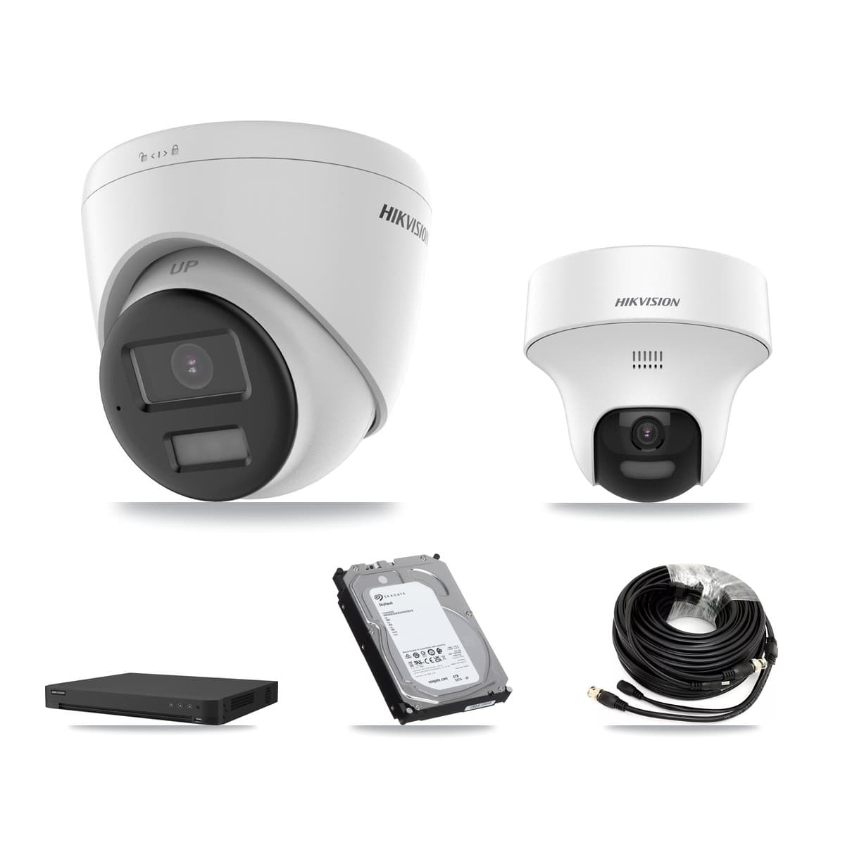 Hikvision 16-Channel 5MP CCTV Kit — 2 DS-2CE70K0T + 5 DS-2CE78K0T Turret Cameras + 6TB Recording (IDS-7216HUHI Recorder) - Image 1
