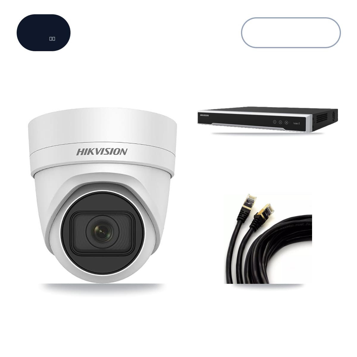 Hikvision 8-Channel 4K CCTV Kit — 6 DS-2CD2H83G0 Turret Cameras + 14TB Recording