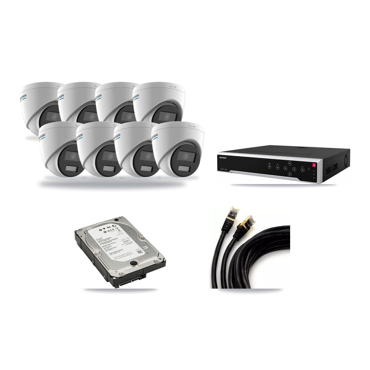 Hikvision 32-Channel 2MP CCTV Kit — 8 Turret Cameras + 5TB Recording - Image 1