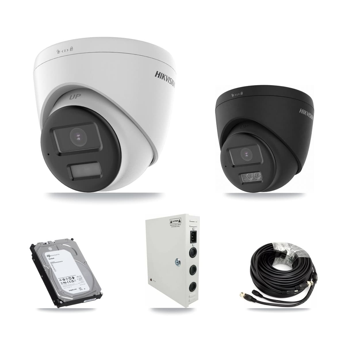 Hikvision 32-Channel 4K CCTV Kit — 16 DS-2CE78U0T + 8 DS-2CE78U0T Turret Cameras + 3× 6TB Recording