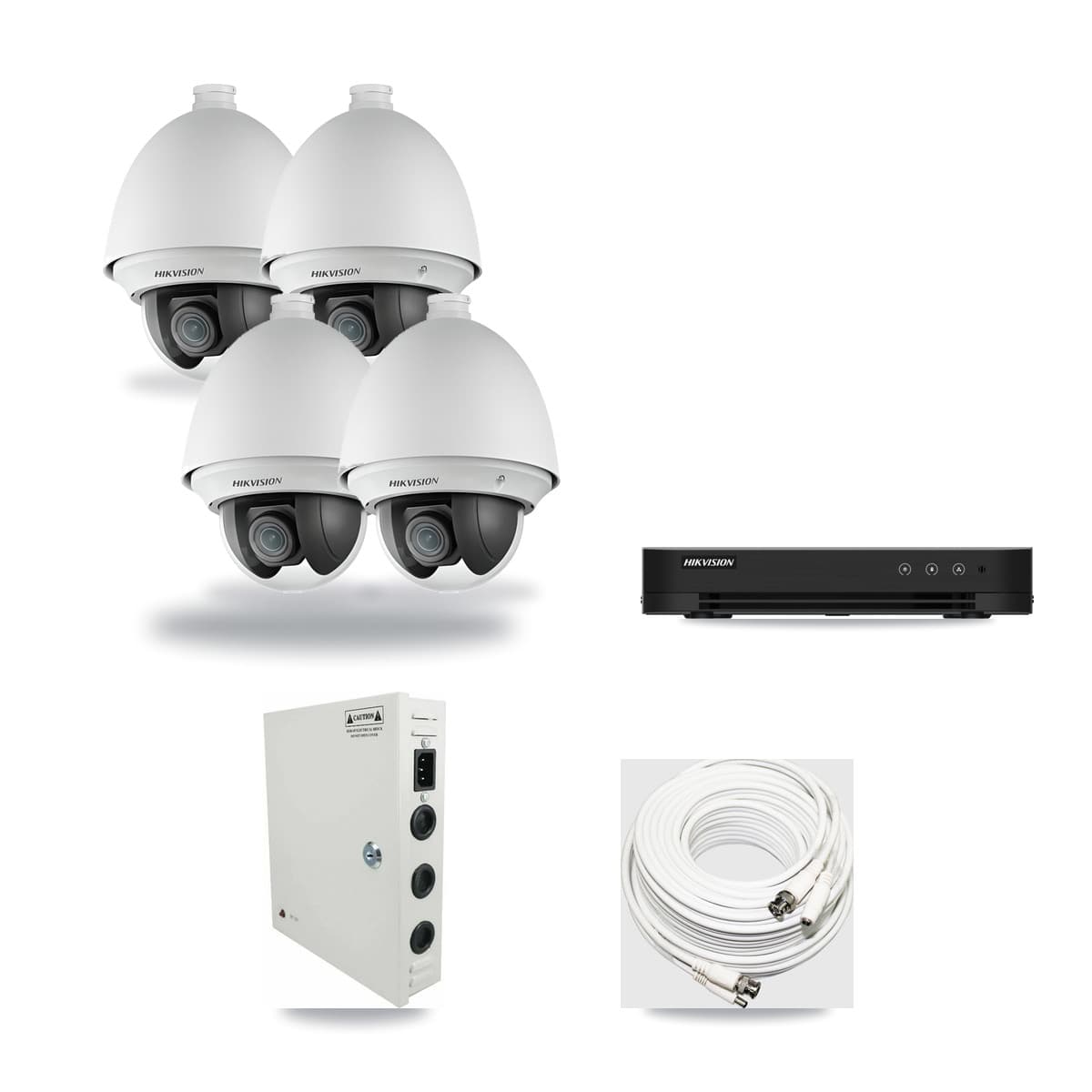 Hikvision 8-Channel 2MP CCTV Kit — 4 DS-2AE4225T PTZ Cameras + 3TB Recording (DS-7208HGHI Recorder) - Image 1