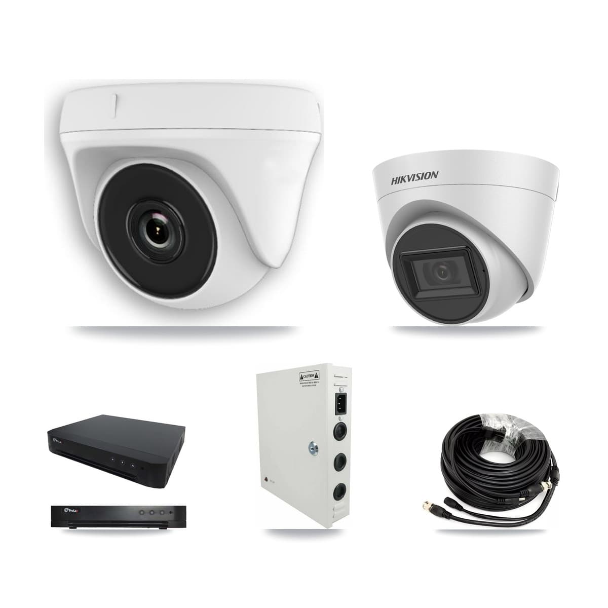 Hikvision & Prolux 16-Channel 2MP – 5MP CCTV Kit — 1 White 5MP Turret + 10 White 2MP Dome Cameras + 8TB Recording