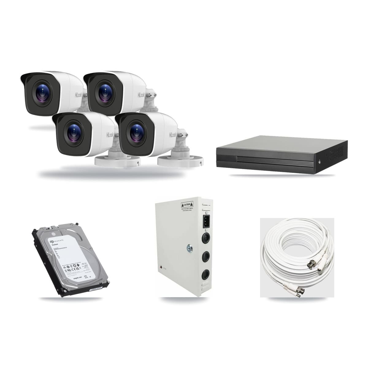 4-Channel 4MP CCTV Kit — 4 HiLook Bullet Cameras + 6TB Recording - Image 1