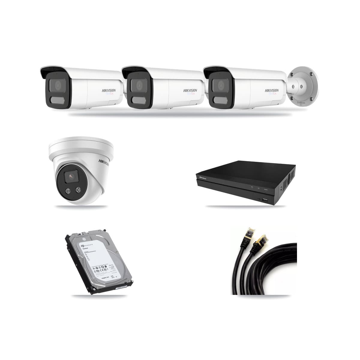 Hikvision & Prolux 8-Channel 5MP – 4K CCTV Kit — 3 4K Bullet + 1 5MP Turret Cameras + 6TB Recording - Image 1