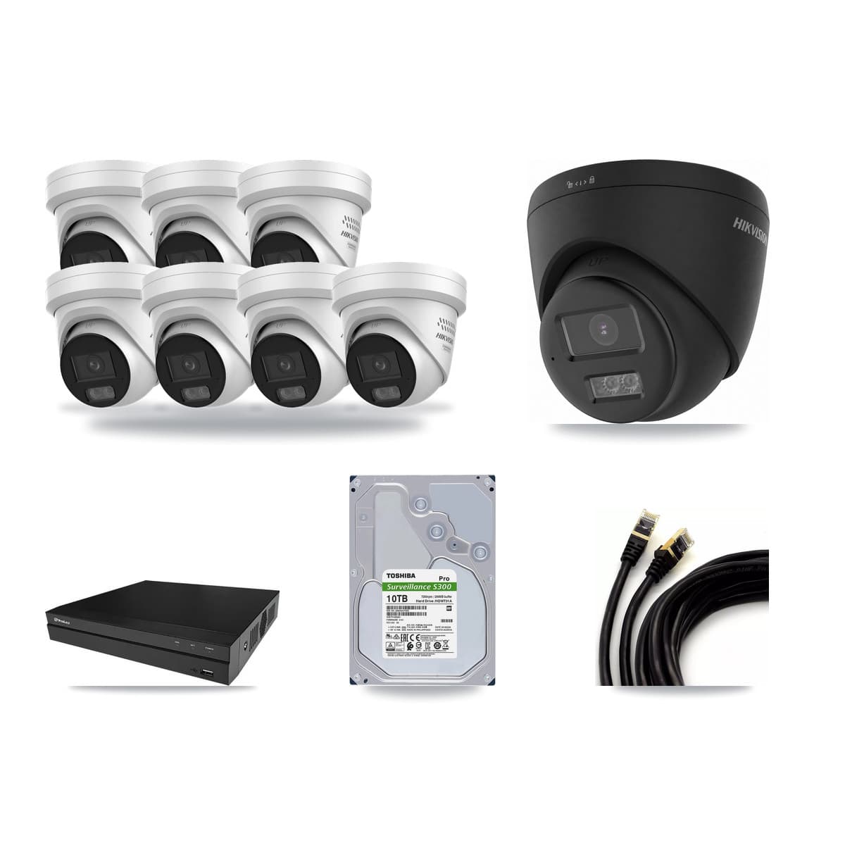 Prolux 8-Channel 4MP – 4K CCTV Kit — 1 4K + 7 4MP Turret Cameras + 10TB Recording - Image 1
