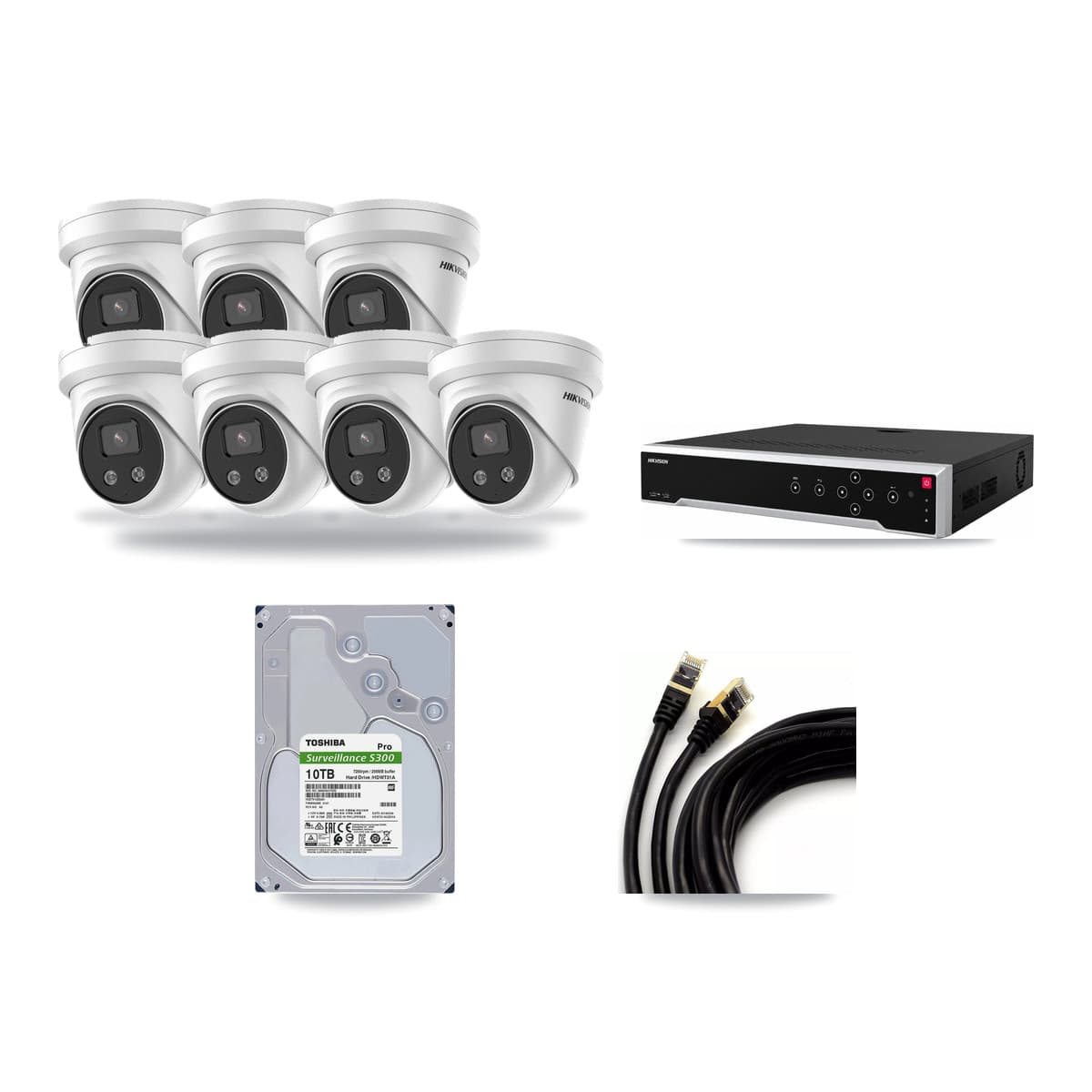 Hikvision 32-Channel 5MP CCTV Kit — 7 DS-2CD3356G2 Turret Cameras + 10TB Recording - Image 1