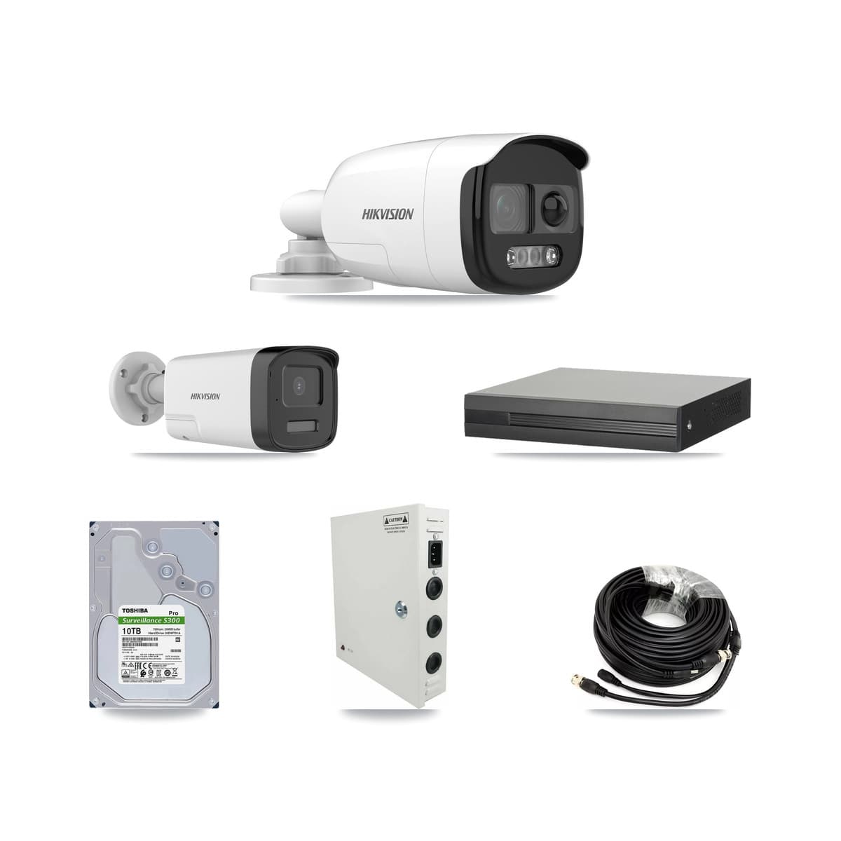 Hikvision 16-Channel 5MP CCTV Kit — 7 DS-2CE12KF3T + 7 DS-2CE17K0T Bullet Cameras + 10TB Recording - Image 1